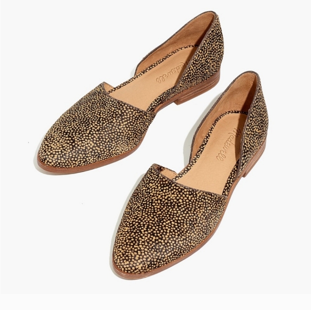 Madewell The Marisa d'Orsay Flat in Spotted Calf Hair Size 7